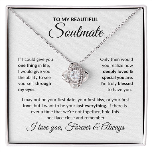 To My Beautiful Soulmate Necklace | One Thing (Love Knot)